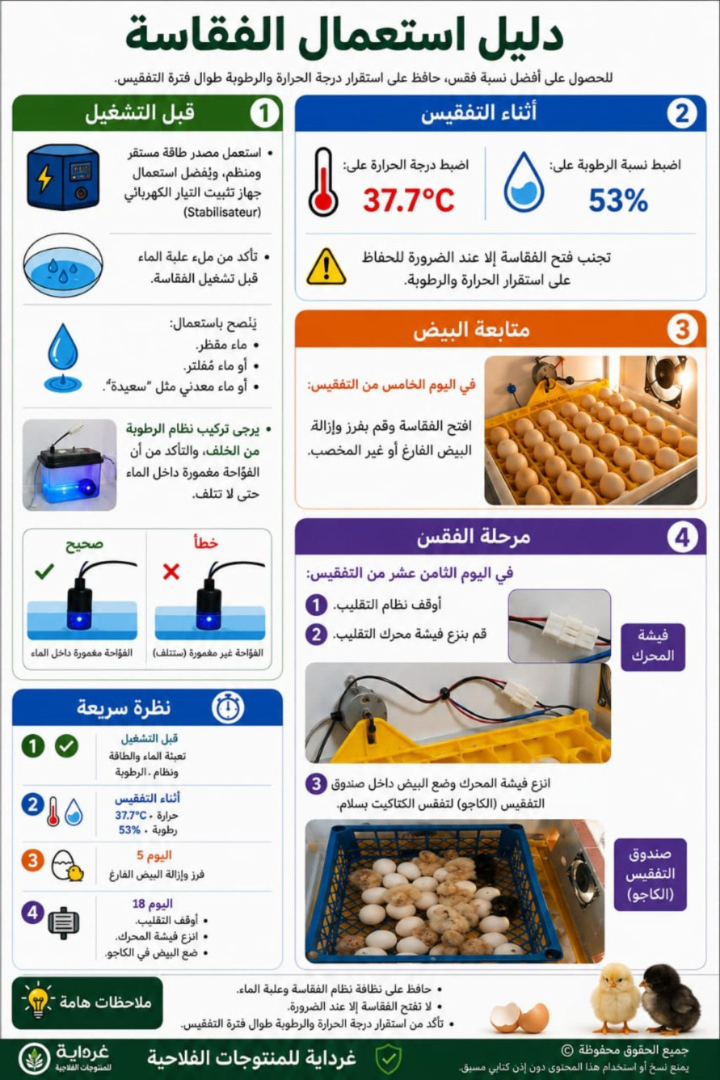 دليل استعمال الفقاسة